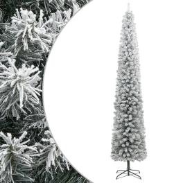 Slim christmas tree green and white pvc, metal slim