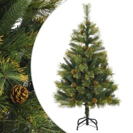 Artificial hinged christmas tree green pvc 47.2 in foldable
