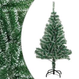 Artificial christmas tree green and white pet, metal 47.2 in