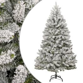 Artificial hinged christmas tree green and white pvc, metal