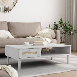 Coffee table white solid pine wood medium coffee table