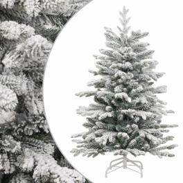 Artificial hinged christmas tree green and white pvc, pe, iron