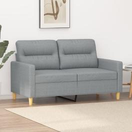 2-seater sofa light grey fabric (100% polyester), metal, textilene