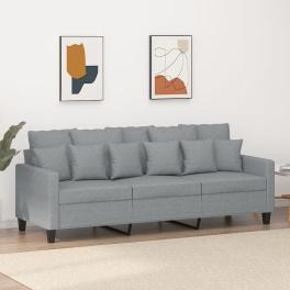 3-seater sofa light grey 100% polyester fabric, metal, textilene
