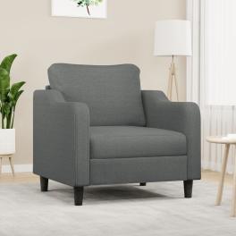Sofa chair dark grey fabric (100% polyester), metal, textilene