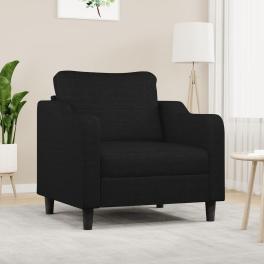 Sofa chair black fabric (100% polyester), metal, foam small-sized
