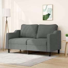 2-seater sofa dark grey 100% polyester fabric, metal, foam medium