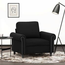Sofa chair black velvet, metal single durable armchair