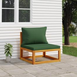 Middle sofa green solid acacia wood standard modular