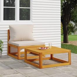 Coffee table brown solid acacia wood medium durable