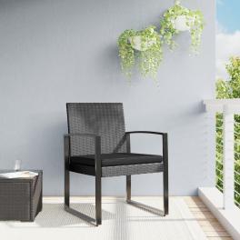 Garden dining chair set of 2 dark grey and black