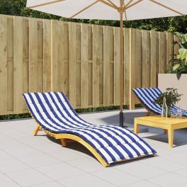 Sun lounger cushion blue and white oxford fabric (100% polyester)