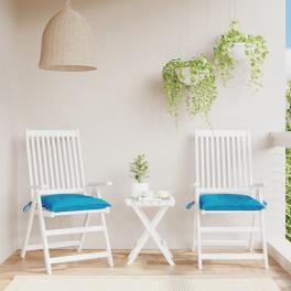 Chair cushion set of 2 light blue oxford fabric (100% polyester)