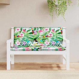 Garden bench cushion set of 2 multicolour fabric (100% polyester)