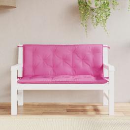 Garden bench cushion set of 2 pink fabric (100% polyester)