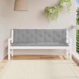 Garden bench cushion set of 2 grey oxford fabric, hollow fiber