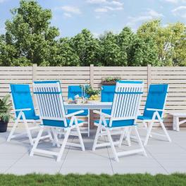 Highback chair cushion set of 6 light blue