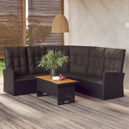 Garden lounge set black