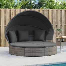 Outdoor lounge bed grey, dark grey