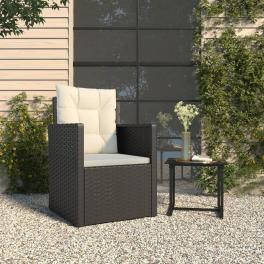 Garden armchair black poly rattan water-resistant materials