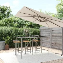 Bar table with glass top grey, black