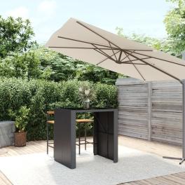 Bar table with glass top black