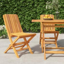 Folding garden chair set of 2 teak solid teak wood medium