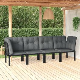 Garden lounge set black and grey