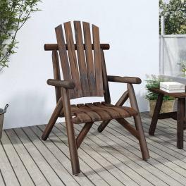 Garden chair burned wood look solid spruce wood standard durable