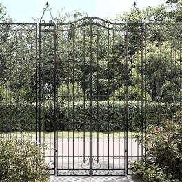 Garden gate black 47.6"x3.1"x78.7" wrought iron