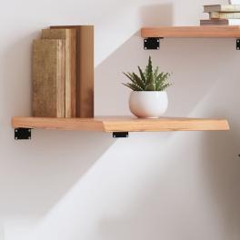 Wall shelf light brown solid oak wood 23.6 in x 15.7 in durable