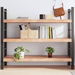 Wall shelf light brown solid oak wood 55.1 x 23.6 x 0.9-2.4 in