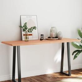 Table top light brown solid oak wood 63 x 24 in foldable