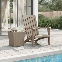 Garden adirondack chair light brown polypropylene standard