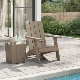 Garden adirondack chair light brown polypropylene (pp) medium