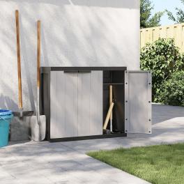 Outdoor storage cabinet gray and black polypropylene medium