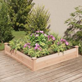Garden raised bed natural wood solid fir wood 47.2 x 47.2 x 9.8 in