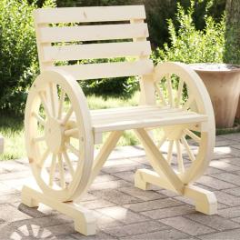 Garden chair natural wood solid fir wood 22.8 x 22.8 x 30.9 in