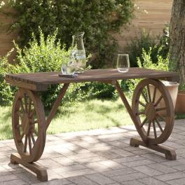 Garden table burnt wood solid fir wood medium durable