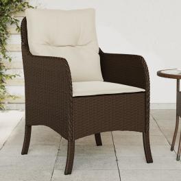 Garden chair set of 2 brown and cream white