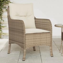 Garden chair set of 2 beige, cream white