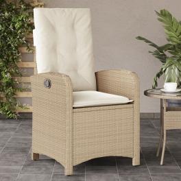 Reclining garden chair beige
