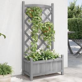 Planter grey solid fir wood medium planters planter