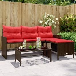 Garden sofa brown and red