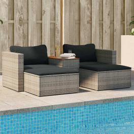 Garden sofa set grey pe rattan modular garden sofa set