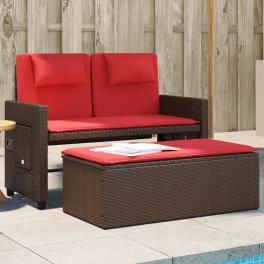 Garden bench brown and red