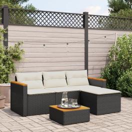 Garden sofa set black, cream white