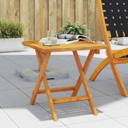 Garden side table brown solid acacia wood small decorative inlays
