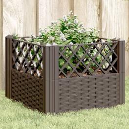Garden planter brown polypropylene 17.1 in modular