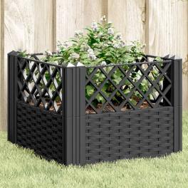 Garden planter black polypropylene 17.1 in modular